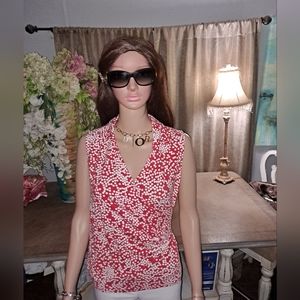 Red & white top, size m
